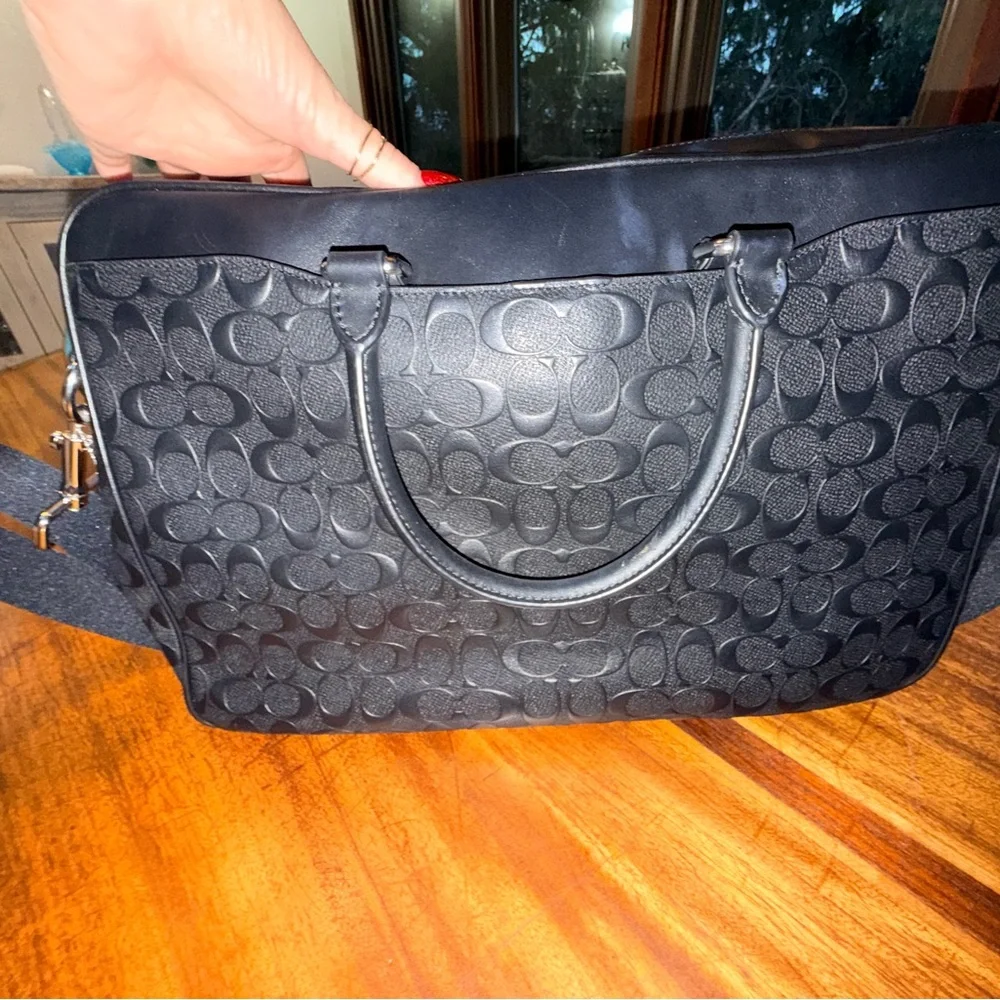 Coach Black Leather heavy duty briefcase Bag